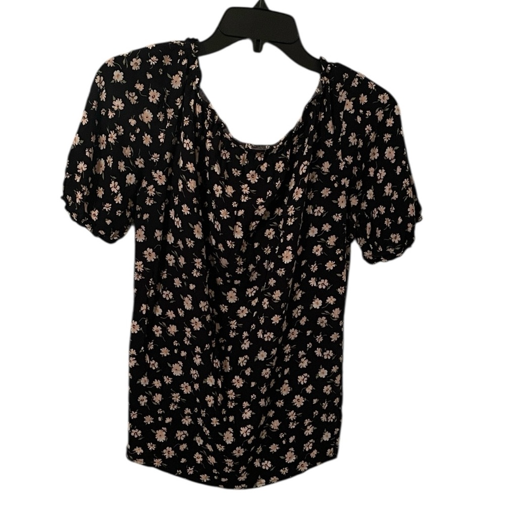 Reformation Women's Black Yellow Cheyanne Hayley Short Ruffle Sleeve‎ Top Size M - Picture 6 of 6
